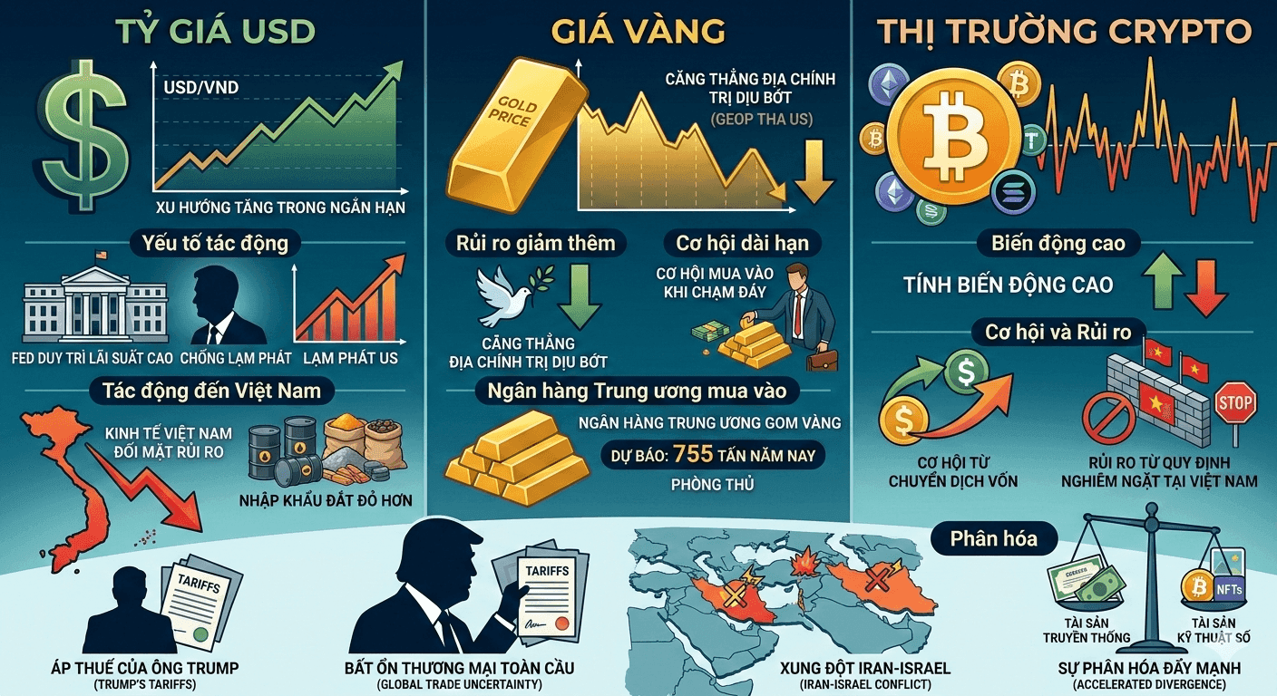 Giá Vàng Lao Dốc Mạnh Mẽ, Tỷ Giá USD Tăng Nhẹ, Bitcoin Vượt Ngưỡng 68.000 USD