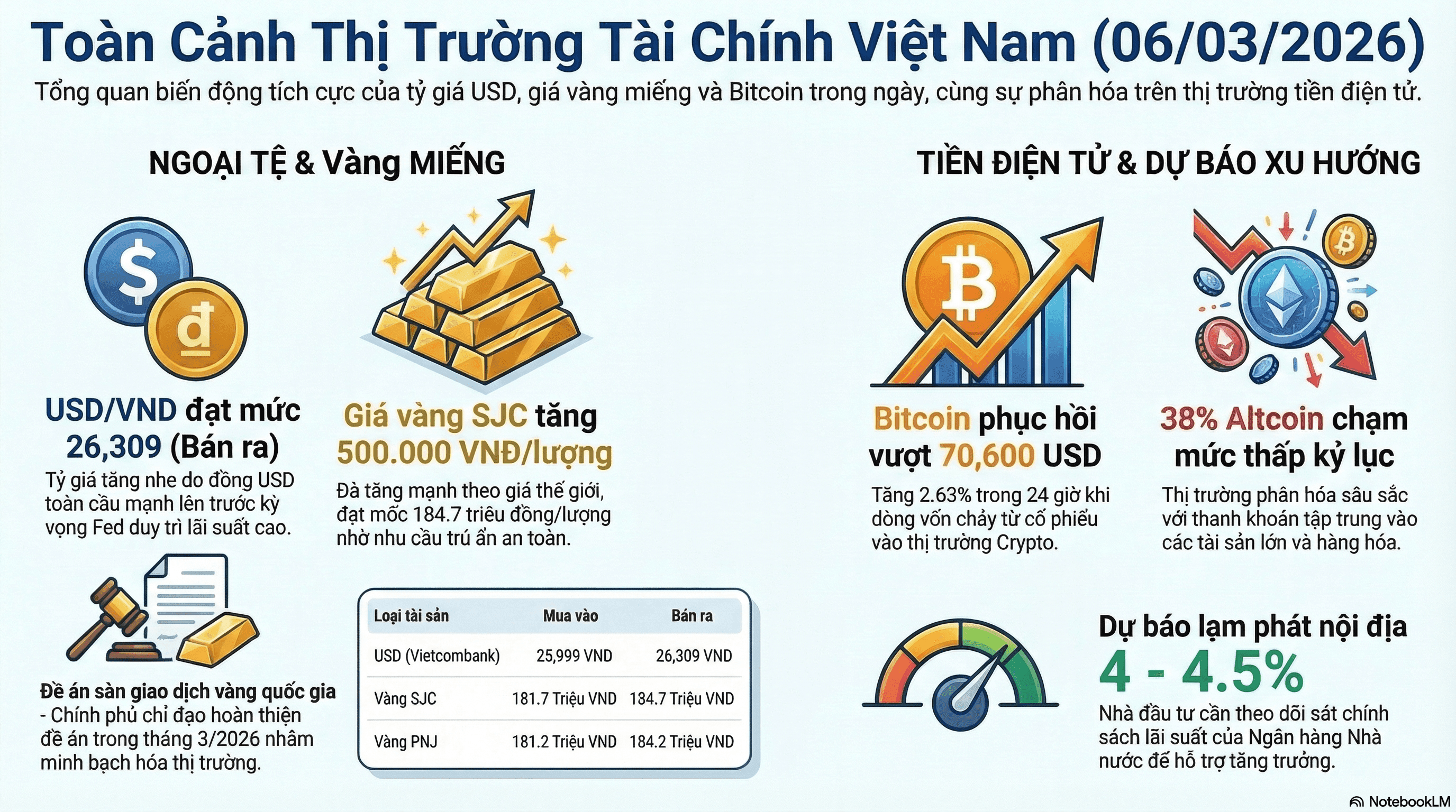 Tỷ Giá USD Tăng Nhẹ, Giá Vàng SJC Tăng 500.000 Đồng/Lượng Giữa Thị Trường Tích Cực